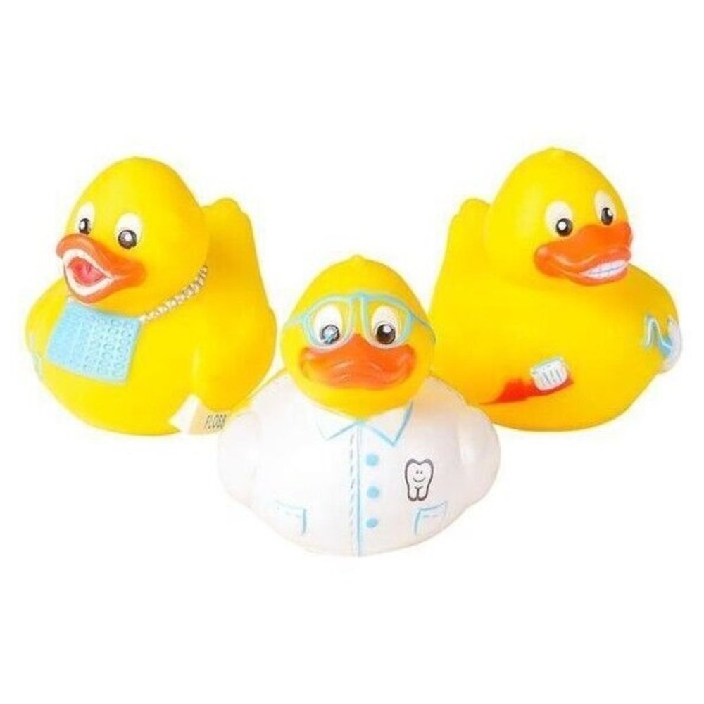 2" Dental Rubber Duckies - 12 Assorted Ducks Per Order